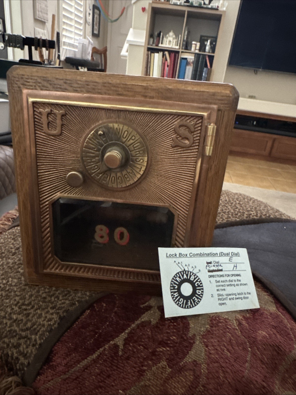Antique USPS P O Post Office Postal Box Door Bank Circa 1903 Bevel Glass NICE