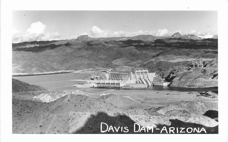 Arizona Davis Dam 1950s RPPC Photo Postcard 3906