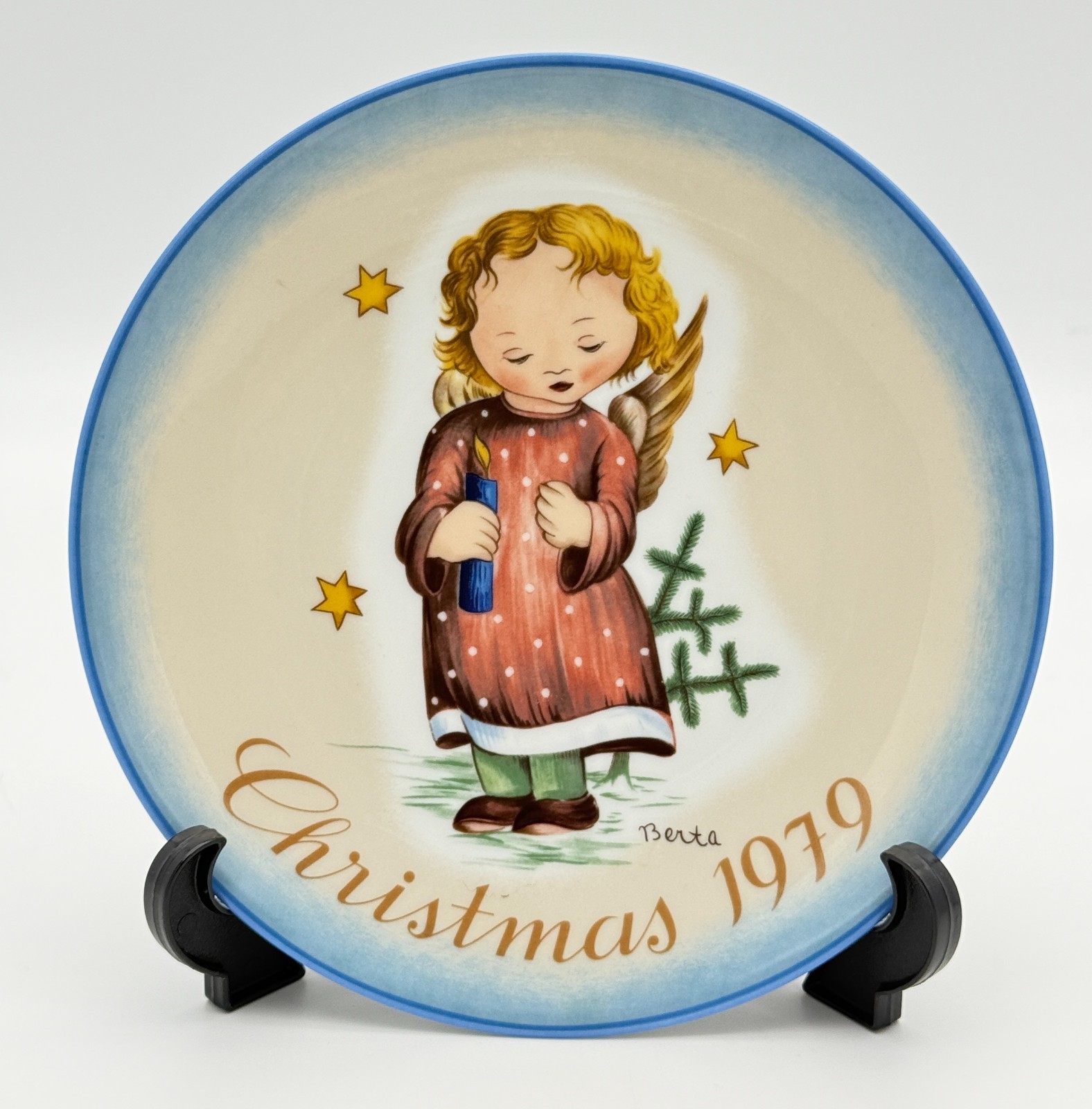 Vintage 1979 Berta Hummel Starlight Angel Christmas Collector Plate West Germany