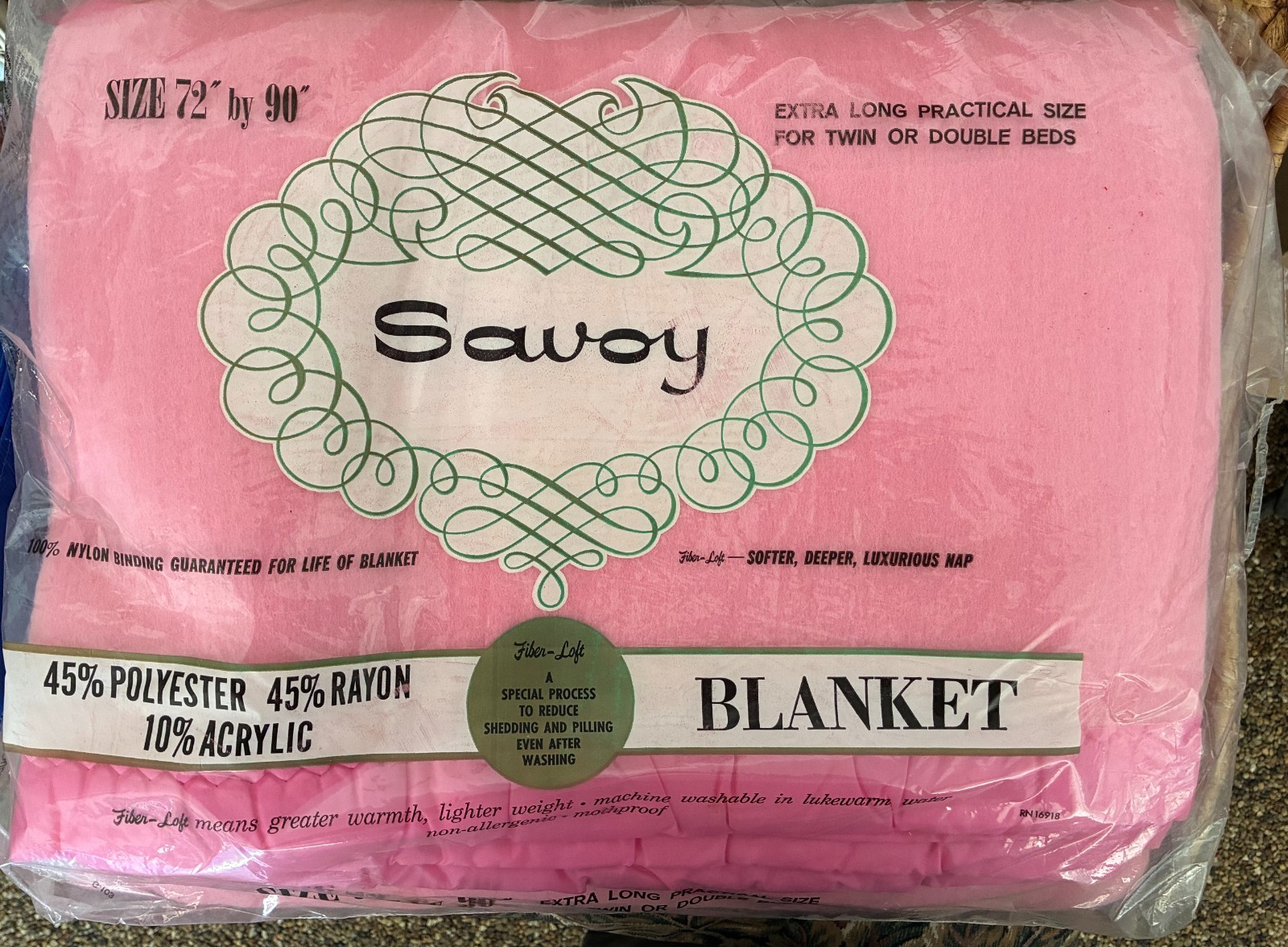 Vintage Savoy Blanket Twin Or Full Pink  New In Original Package 72\