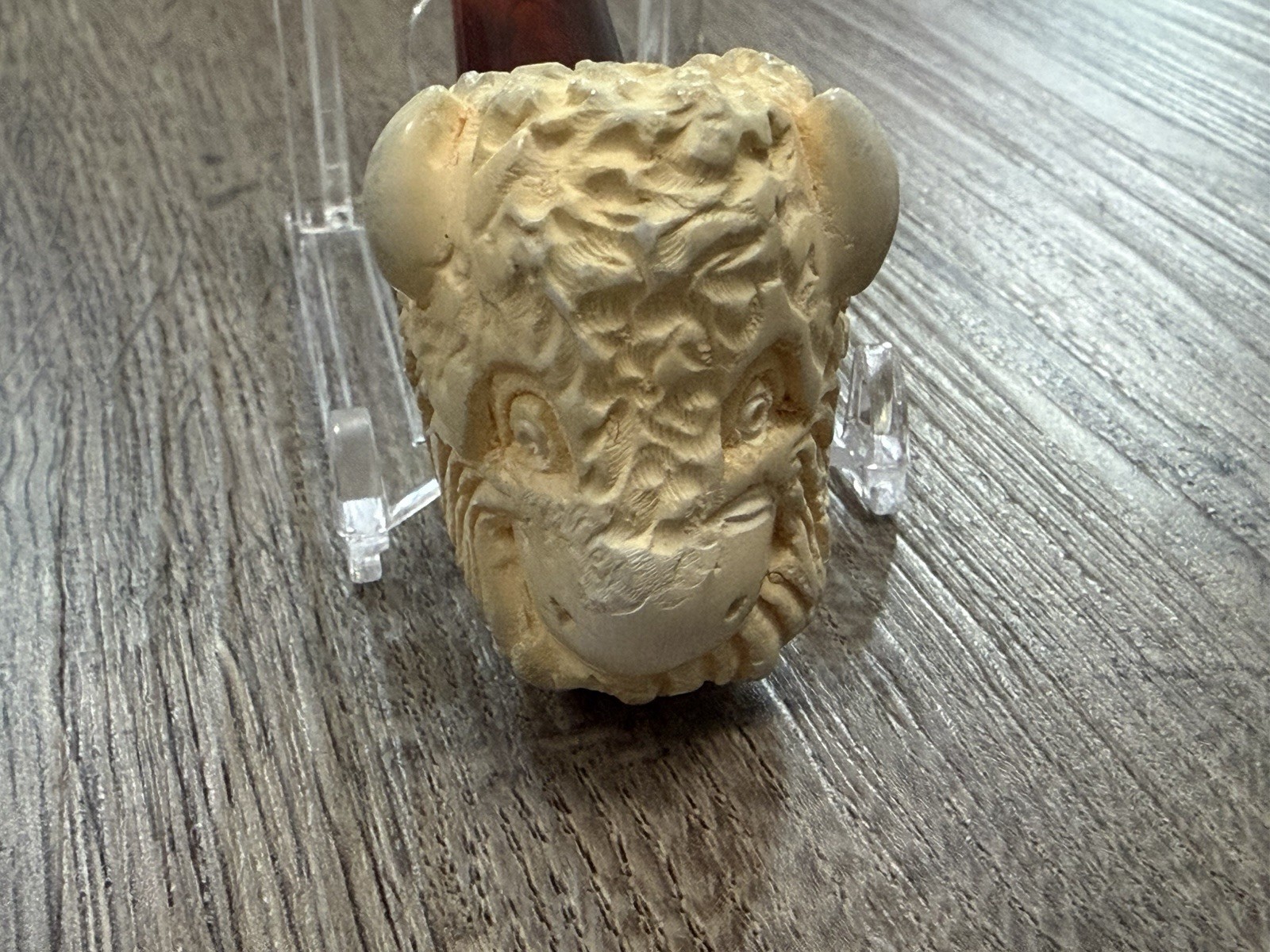 BUFFALO PIPE BLOCK MEERSCHAUM-NEW HANDMADE WITH CASE VINTAGE UNSMOKED BUFFALO PIPE BLOCK MEERSCHAUM-NEW HANDMADE WITH CASE VINTAGE UNSMOKED