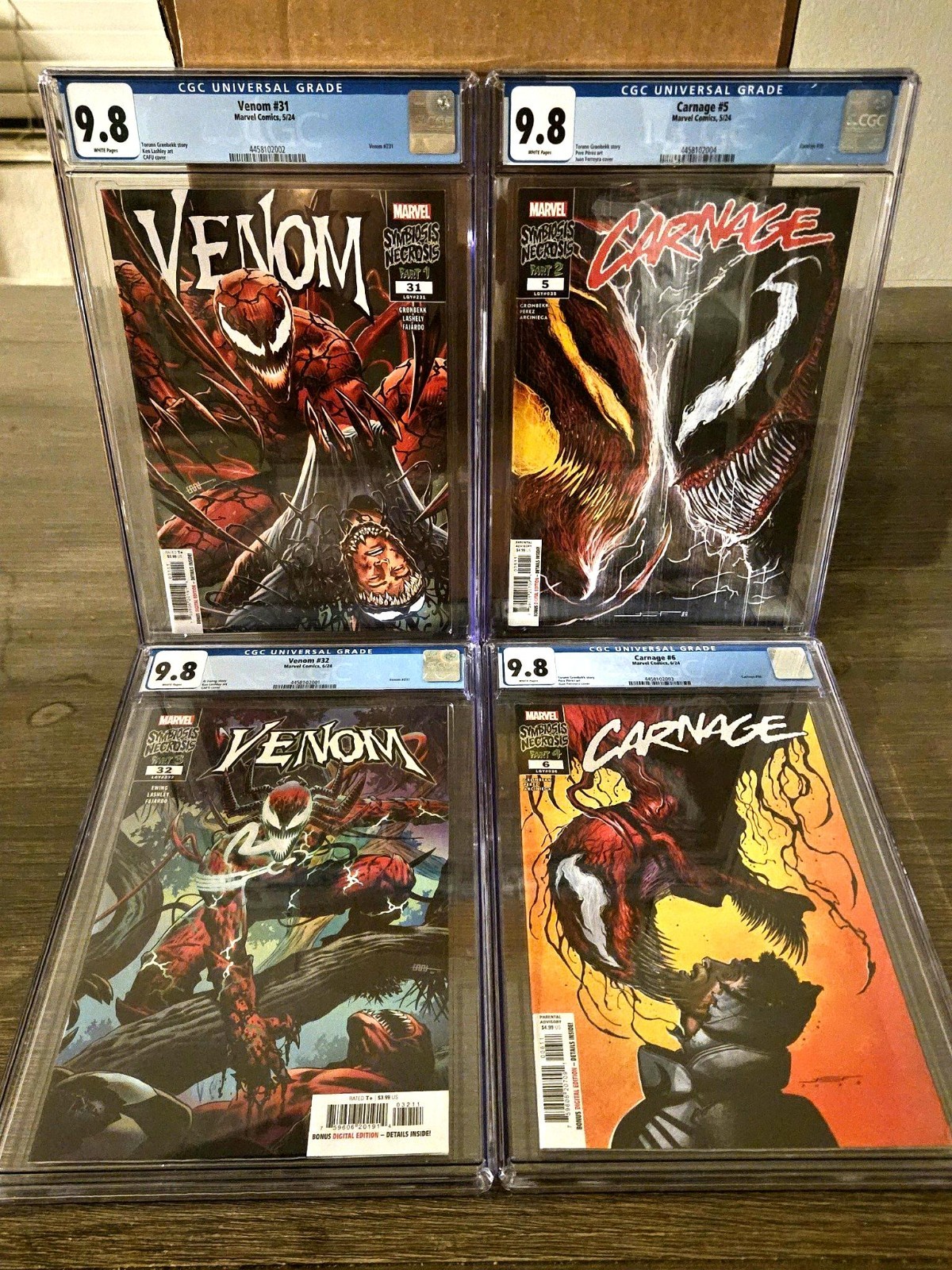 Marvel Comics Symbiosis Necrosis Full Collector's Set - CGC 9.8 - Venom Carnage