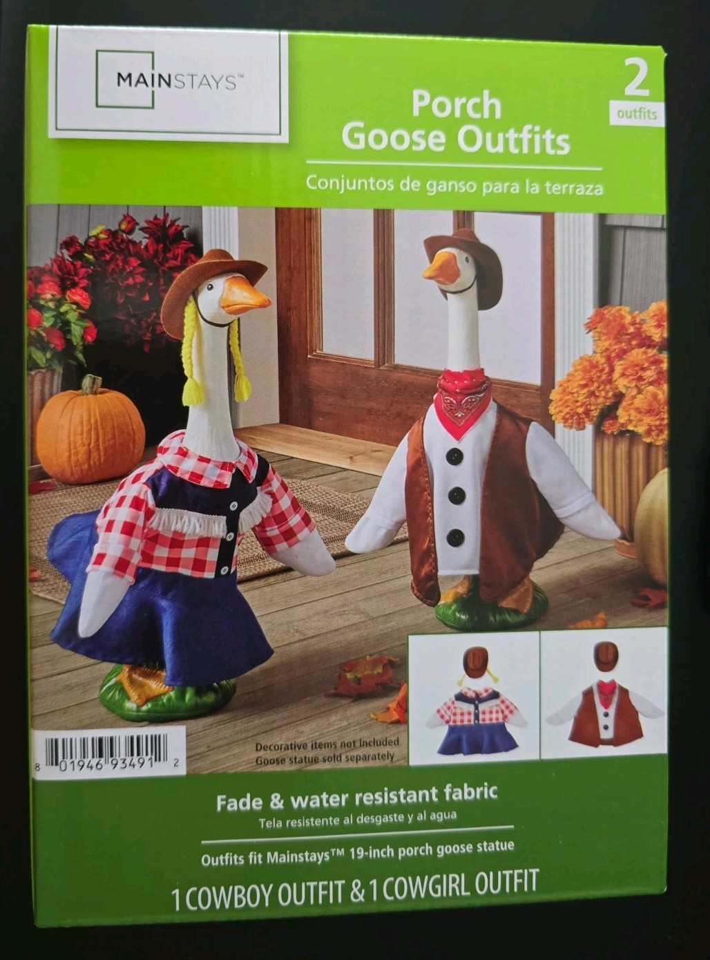 Mainstays Porch Goose Outfit Cowboy Cowgirl Western Fade/Water Resistant New Mainstays Porch Goose Outfit Cowboy Cowgirl Western Fade/Water Resistant New