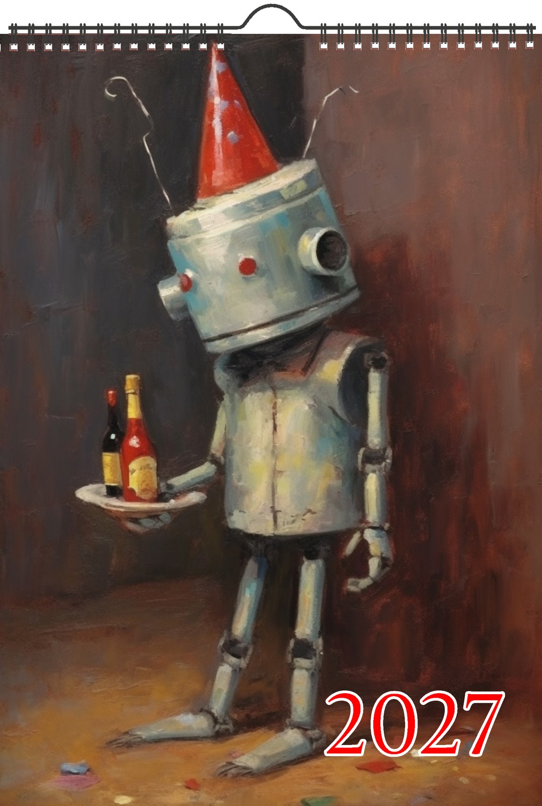 2027 Wall Calendar ~ Cute Little Robot Creatures Drinking Alone with Balloons 2027 Wall Calendar ~ Cute Little Robot Creatures Drinking Alone with Balloons