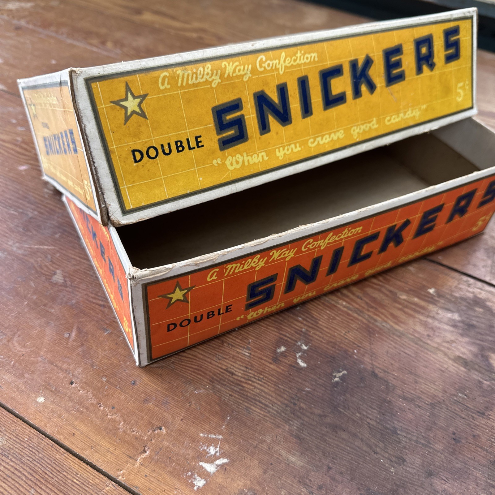 Antique Snickers Candy Box Display For 5 Cent Snickers Candy RARE