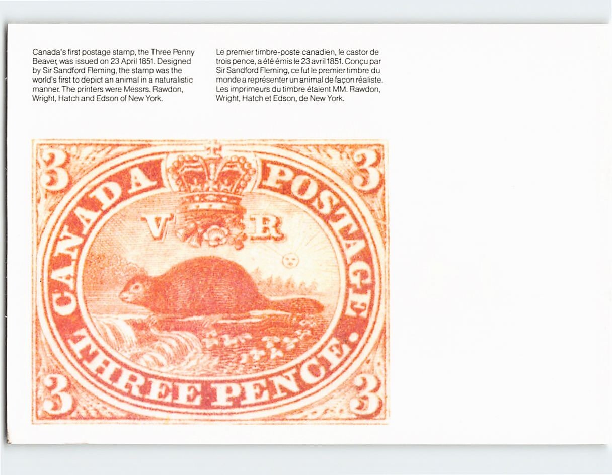3 Pence Beaver Stamp April 23, 1851 Canada Postage P-214545