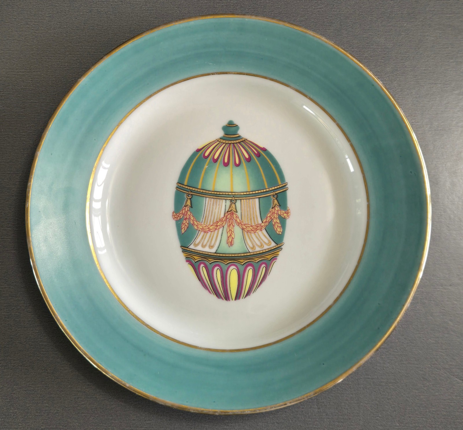 I. Godinger 1855 Email de Limoges Fabergé Egg Plate 7.5\