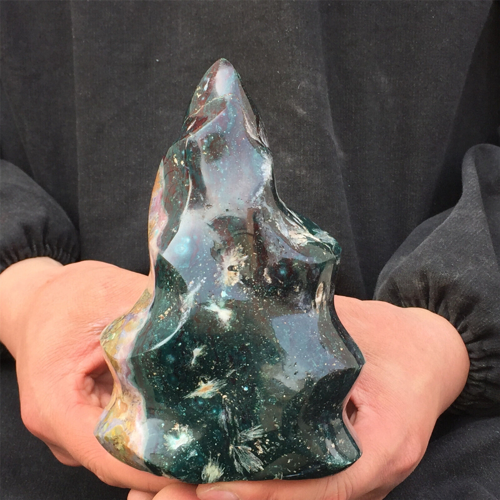 1270g Natural Marine jasper torch Reiki healing rare mineral specimens