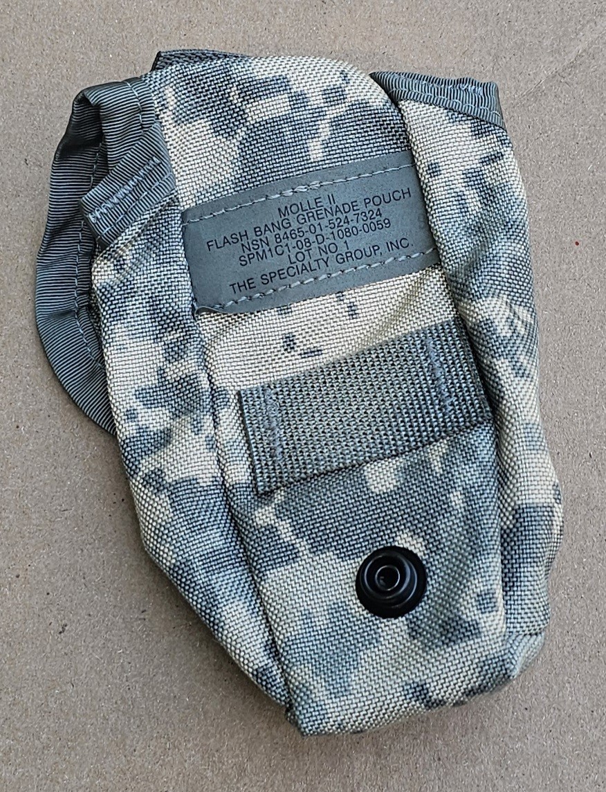 Qty5-USGI MOLLE II Flash Bang Grenade Pouches UCP ACU Camo NSN 8465-01-524-7324