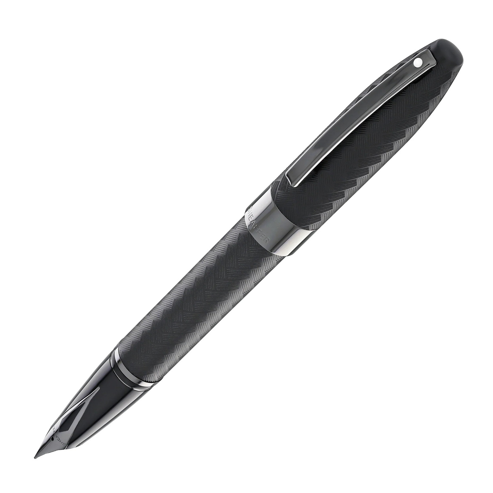 Sheaffer Legacy Chevron Fountain Pen in Matte Black with PVD Gunmetal