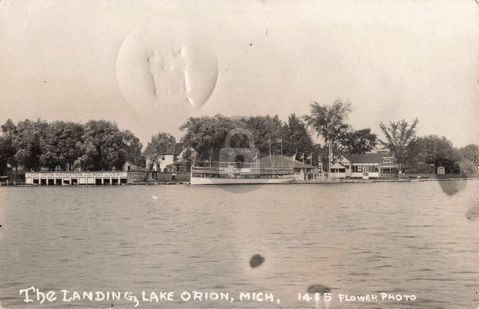 The Landing, Lake Orion MI Michigan 1916 RPPC Photo Postcard COPY