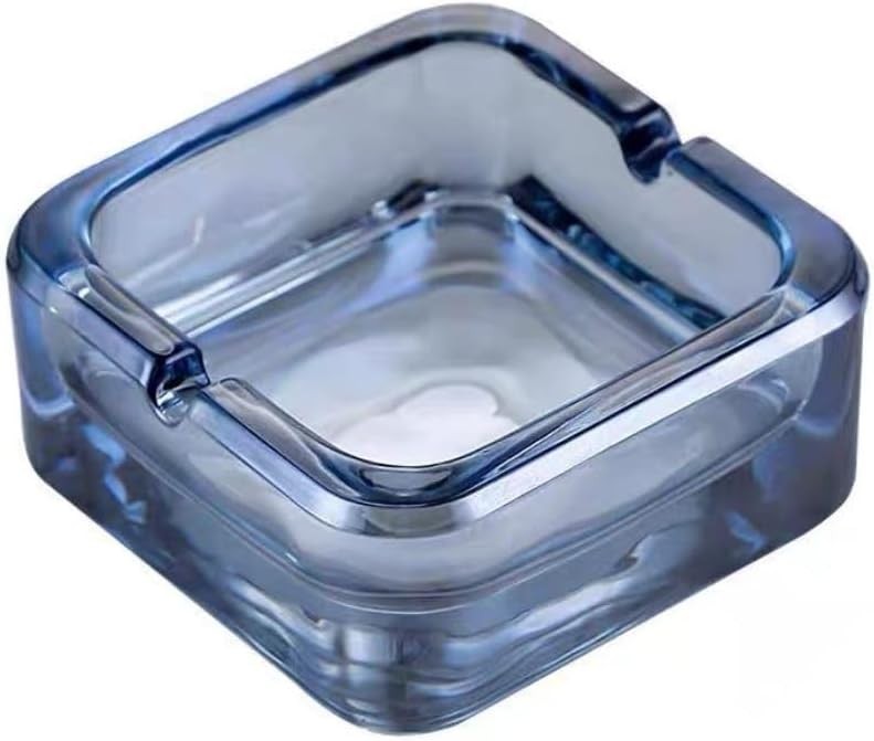 Glass Ashtray, Square Crystal Ash Tray for Cigarettes, Cool Cigar Ashtrays for