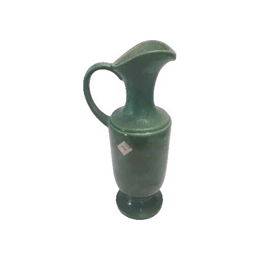 MCM Royal Haeger Blue Green Glaze Vase Pitcher W/ Fluted top & Handle