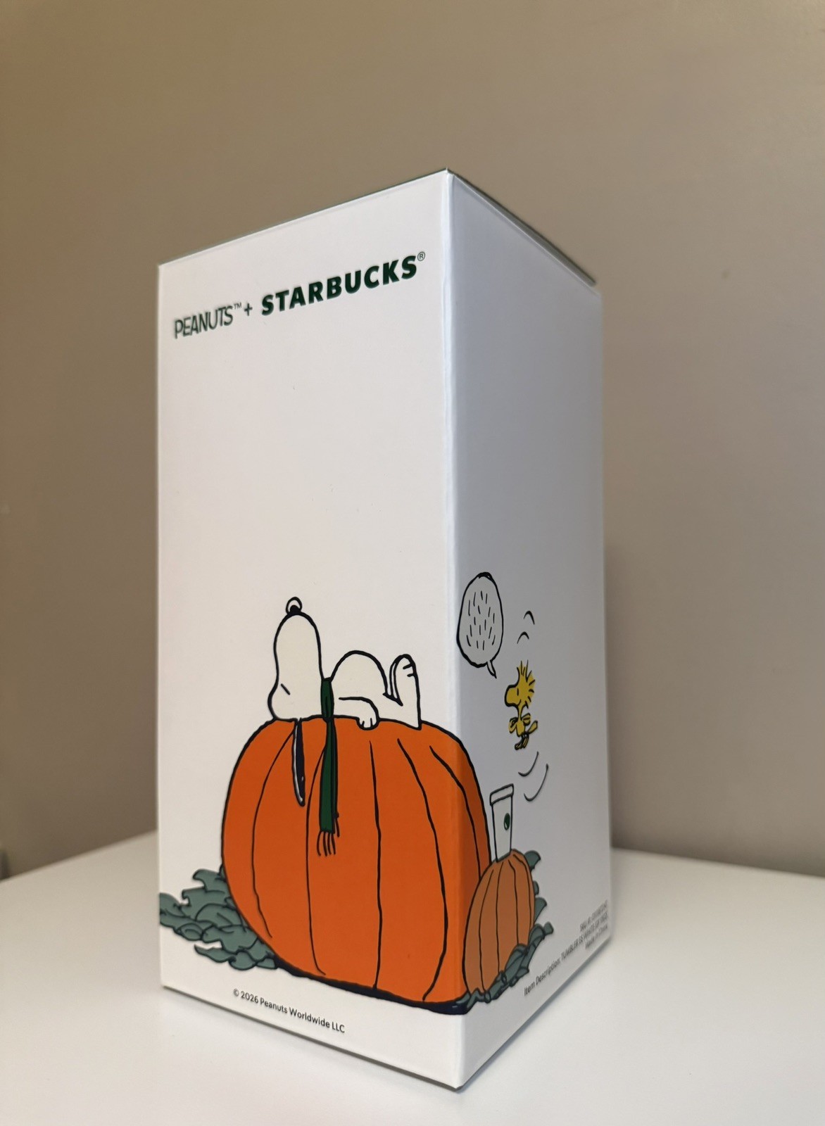 Genuine Starbucks x Peanuts Snoopy The Great Big Pumpkin Tumbler INCLUDES BOX