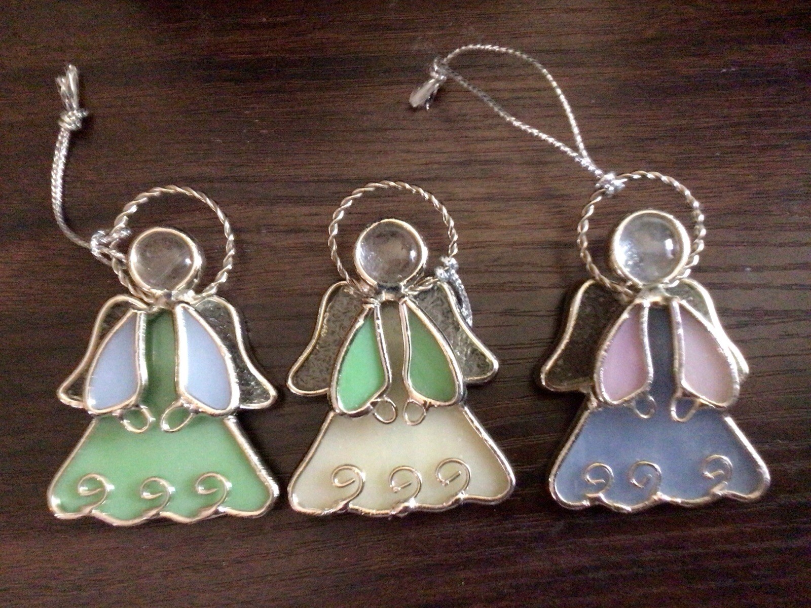 Ganz Vintage Stained Glass Sun Catcher Holiday Christmas Ornament Set