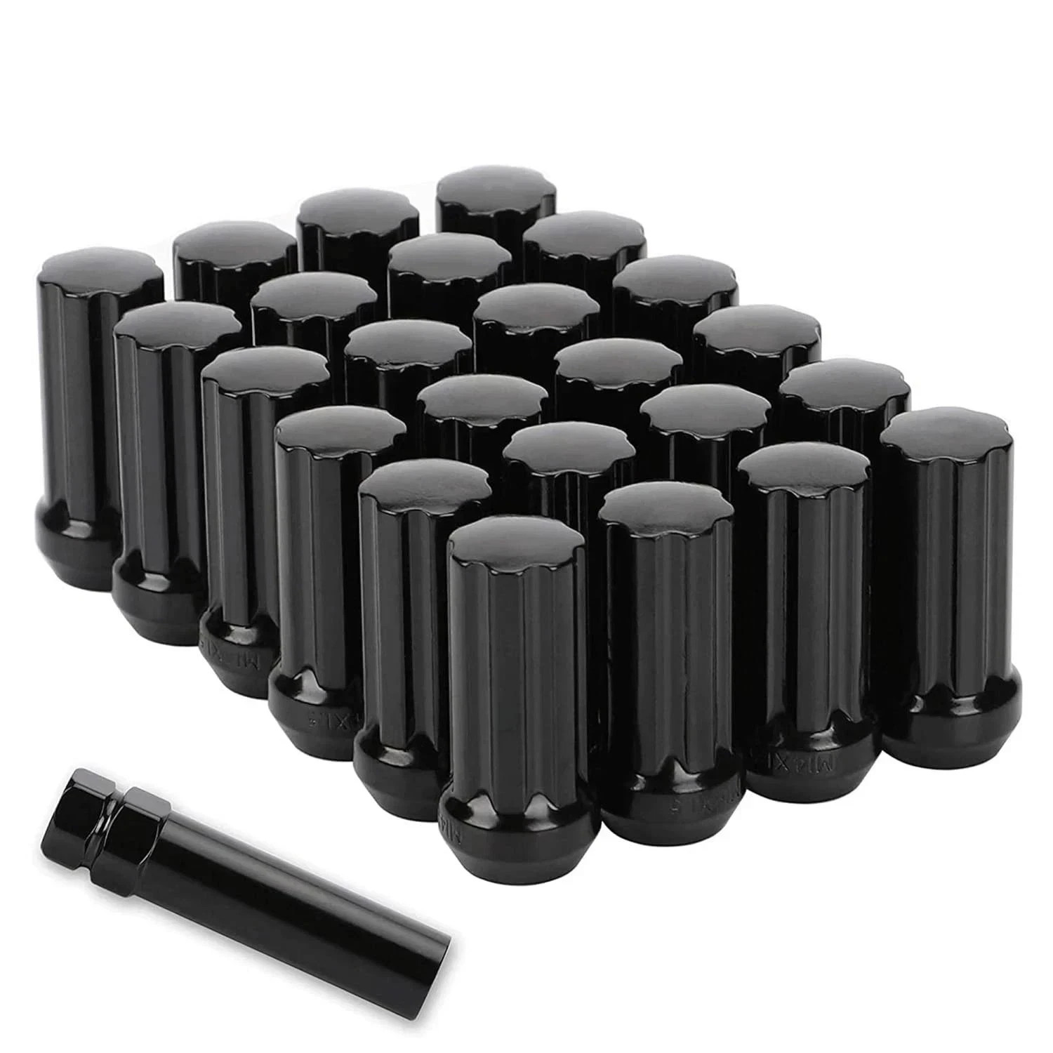 32pcs 14x1.5 OEM Lug Nuts for Chevy Silverado GMC Sierra 2500 3500,14mmx1.5 Blac
