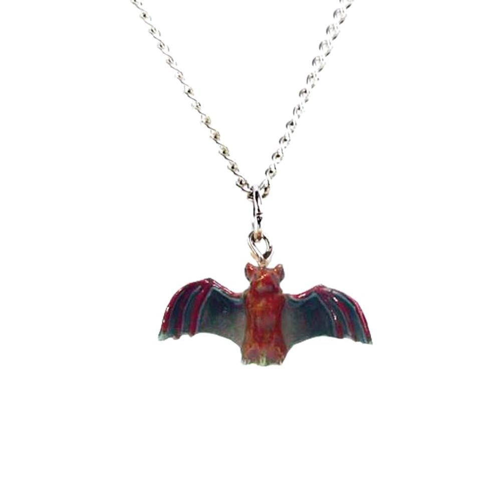 Little Critterz Jewelry - Little Brown Bat Bird - Pendant Porcelain Jewelry