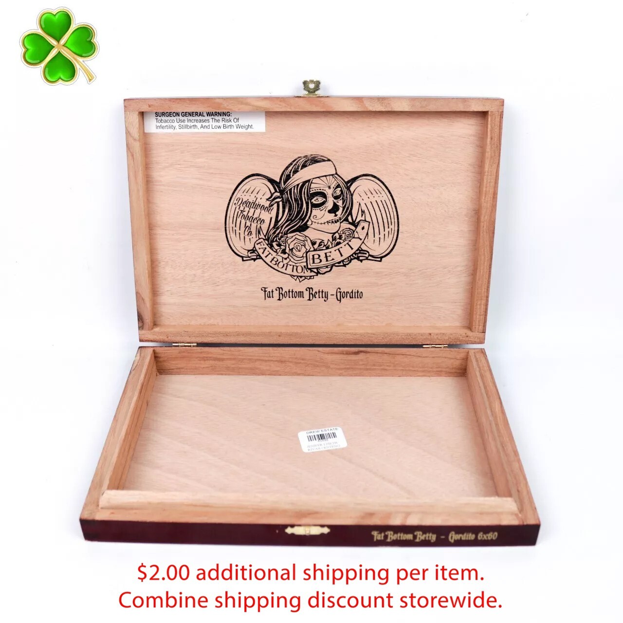Deadwood Fat Bottom Betty Gordito Empty Wood Cigar Box 10.5\