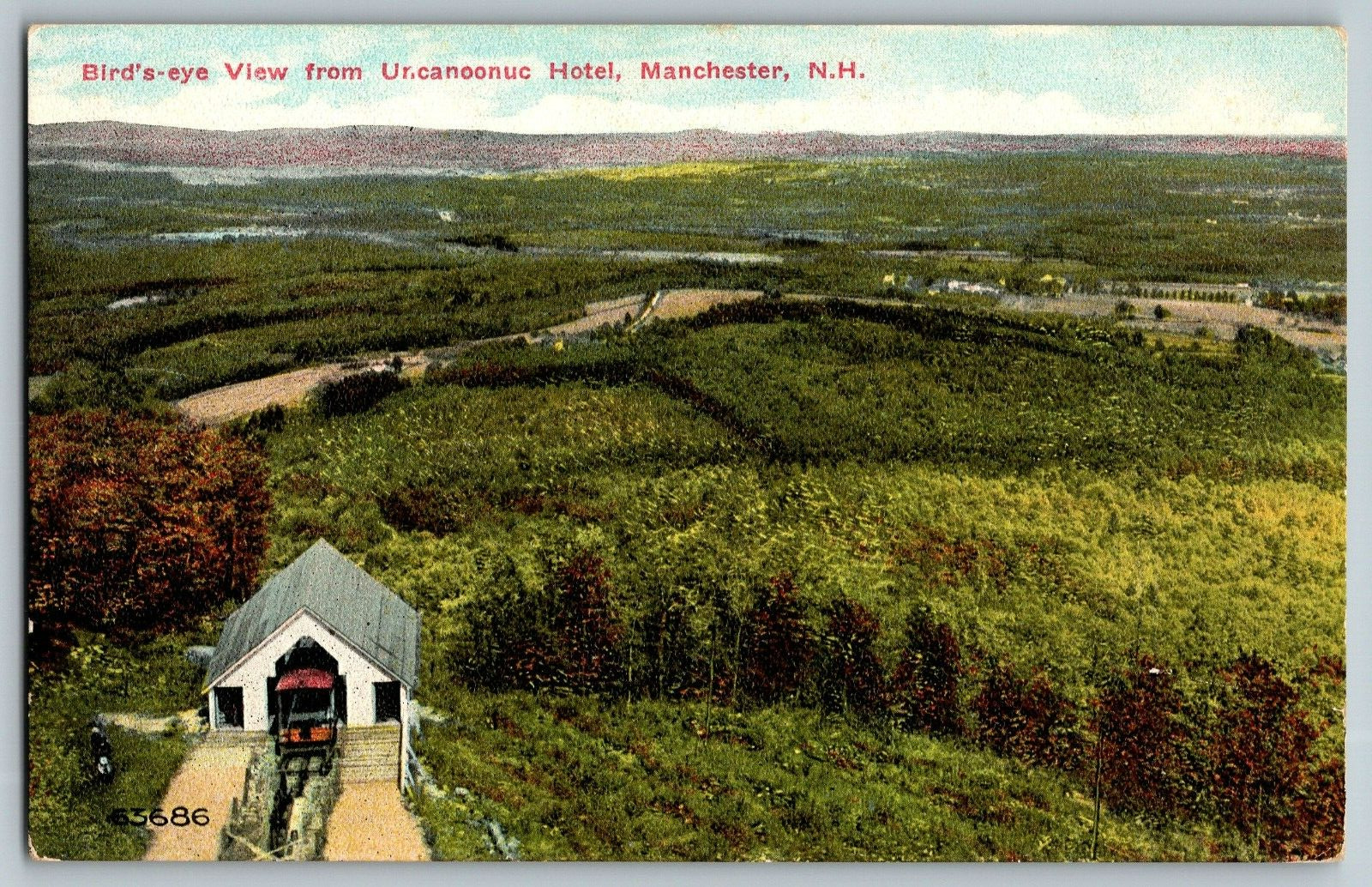 Manchester, New Hampshire - View From Uncanoonuc Hotel - Vintage Postcard