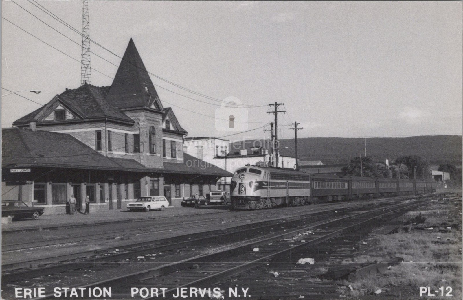 Erie Station Port Jervis New York NY Lackawanna Train Depot RPPC 1960s Postcard