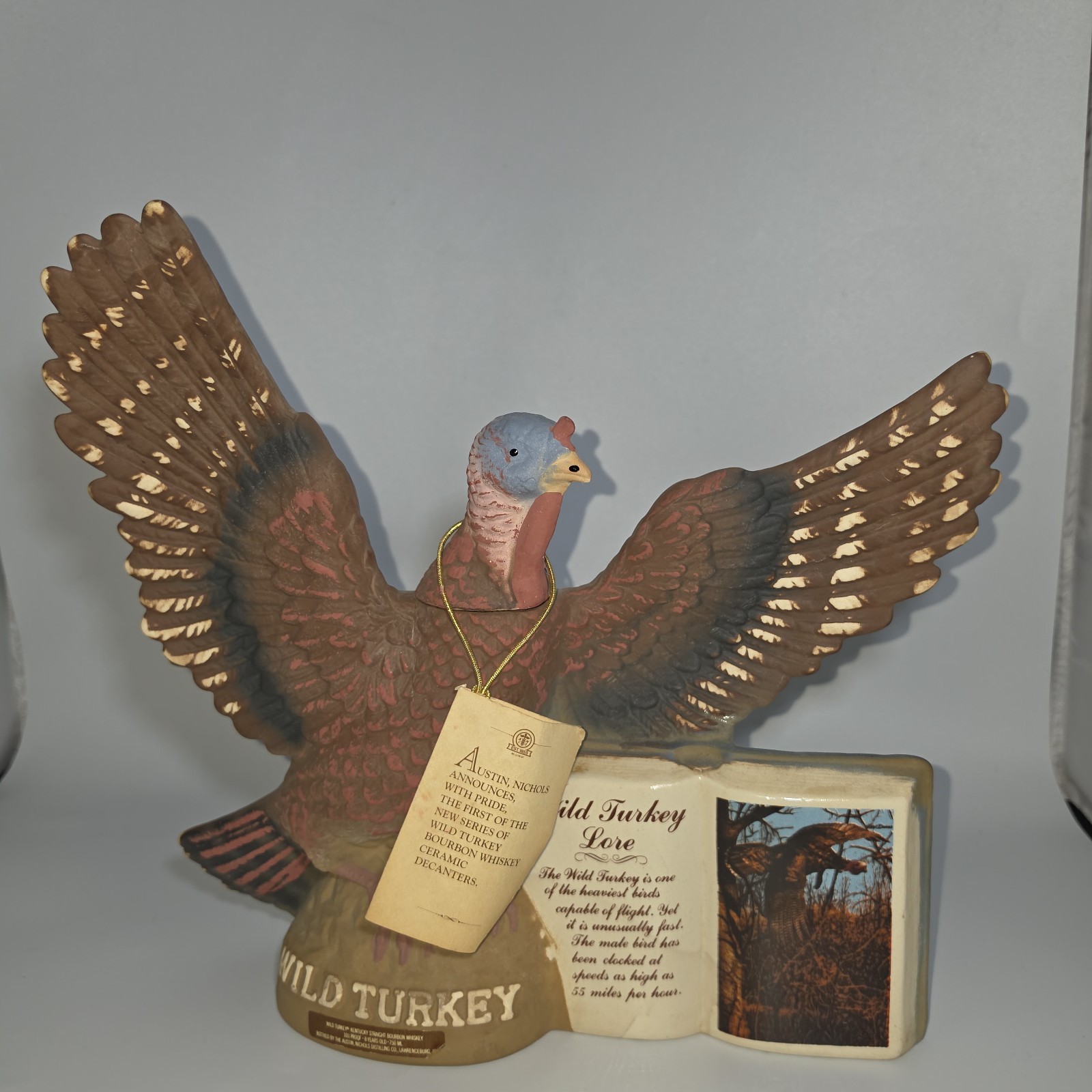 Vtg 1979 Austin Nichols Wild Turkey Lore Series II No 1 Decanter Tags