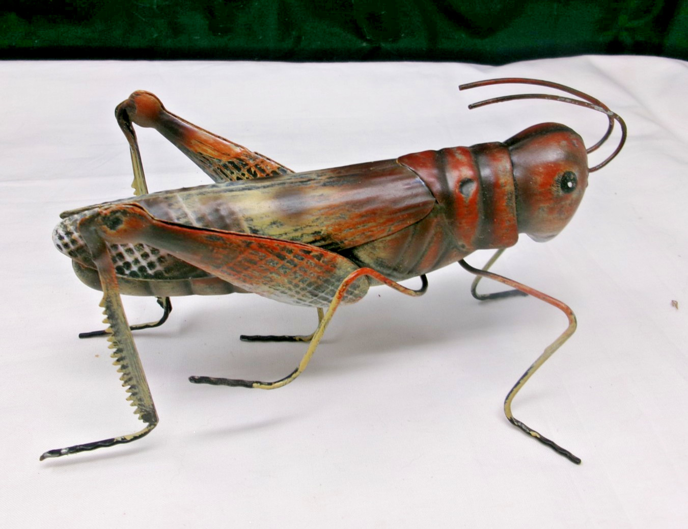 Detailed Art Metal Grasshopper Cricket  Figurine 7 1/2\