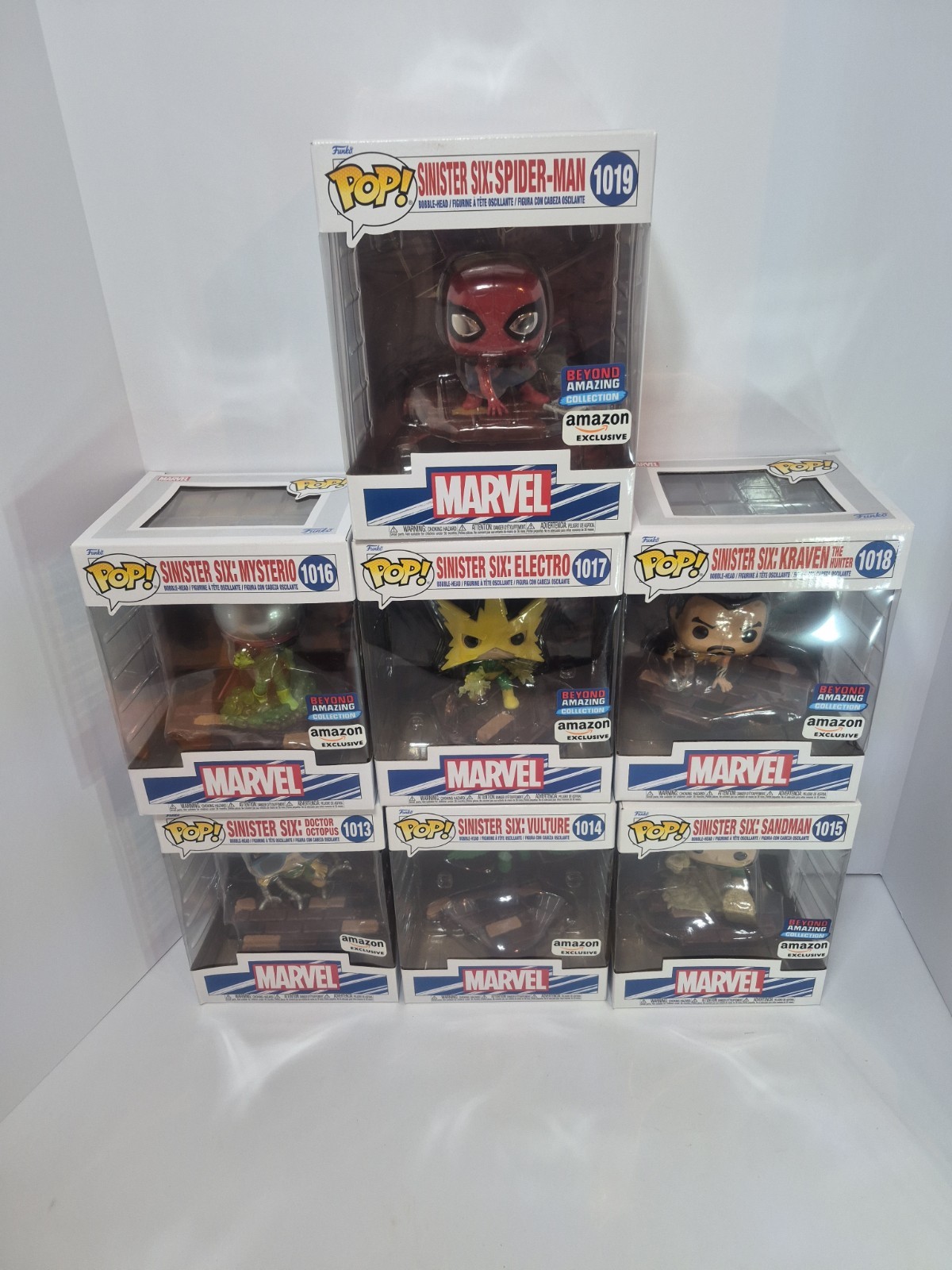 Amazon Exclusive Spider Man Sinister Six Complete Set of 7 Funko Pop\'s