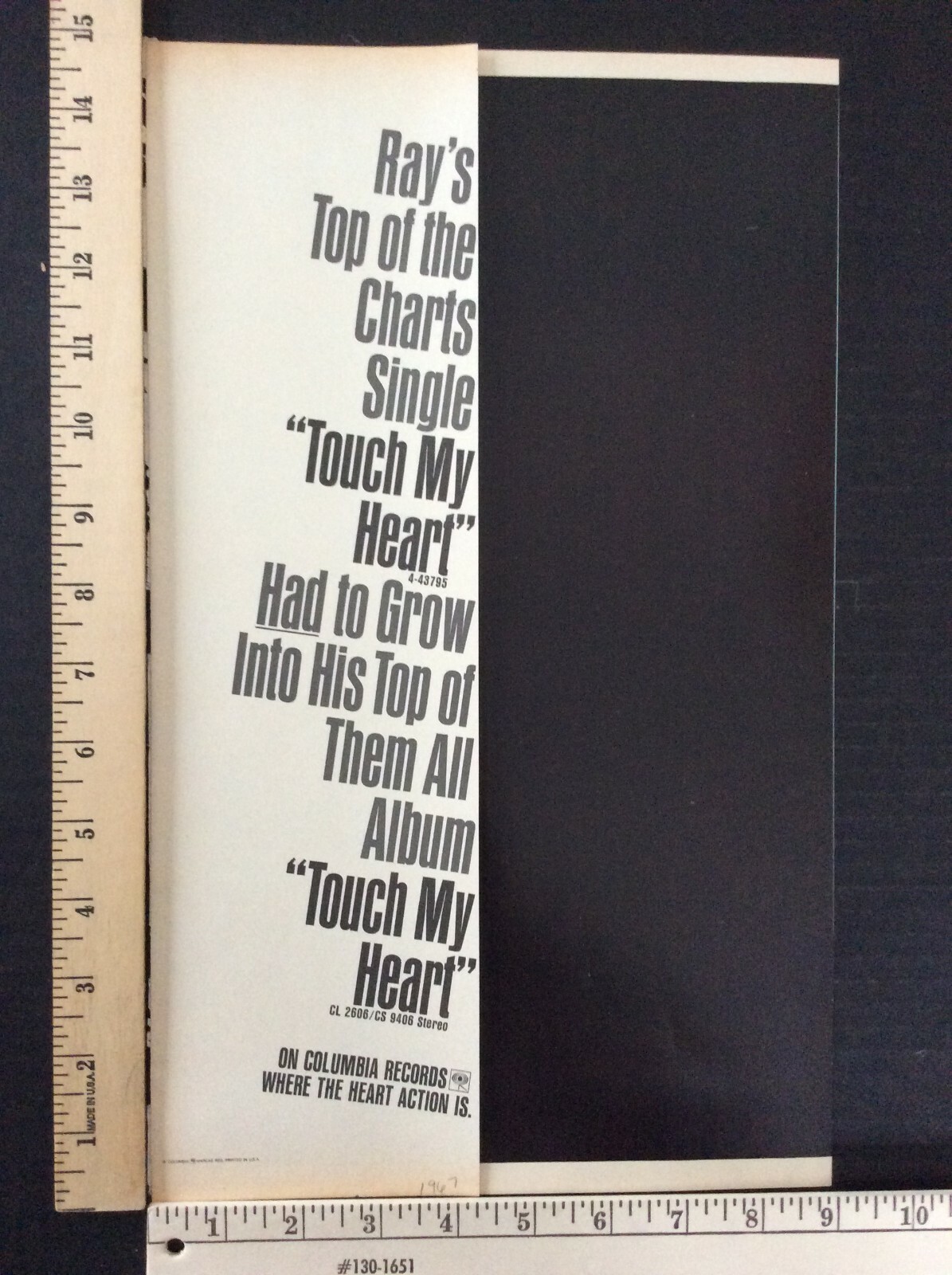 Rare Original VTG 1967 Ray Price Columbia Poster Style Music Flap Ad Art Print