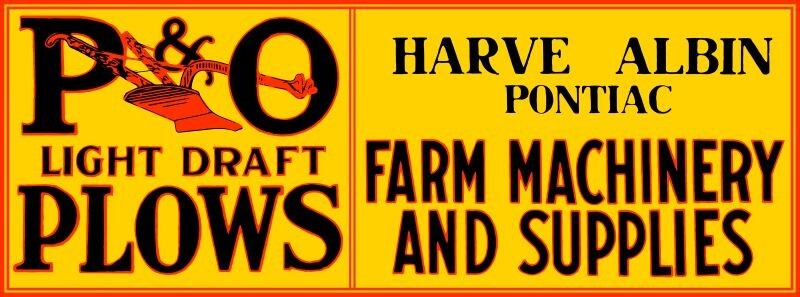 P & O Parlin & Orendorff Plows, Machinery NEW Sign 28