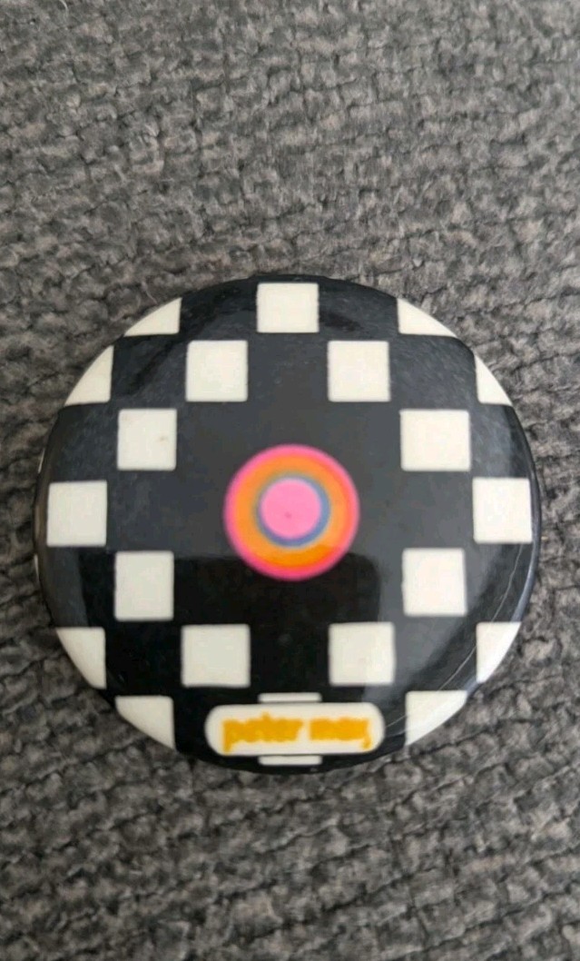 Original Vintage Peter Max 1960\'s Tin Celluloid Pinback Button NOS