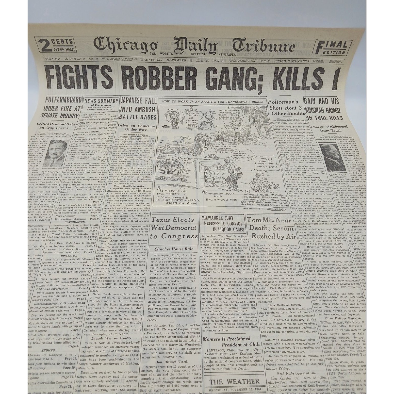 Nov 25 1931 Chicago Tribune Newspaper Page