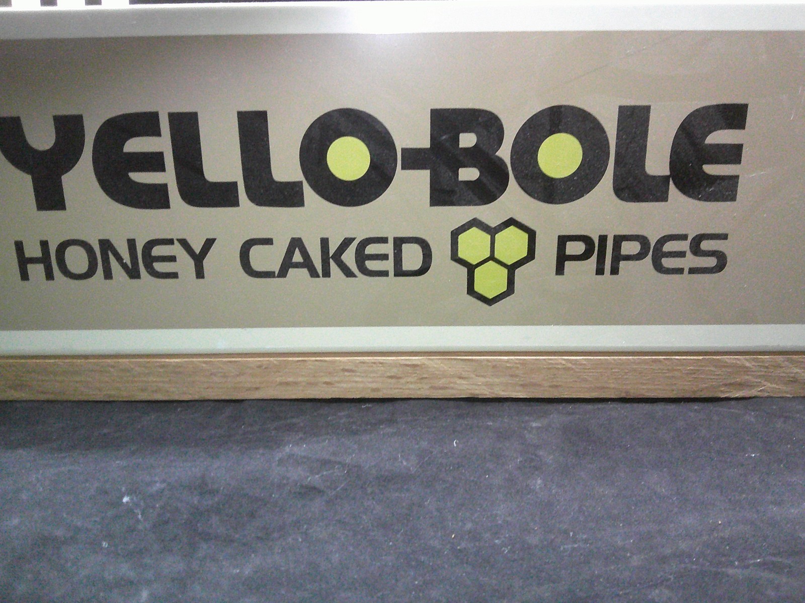 ✔️VINTAGE YELLO-BOLE COUNTER TOP DISPLAY SIGN, HEAVY PLASTIC 1/8\