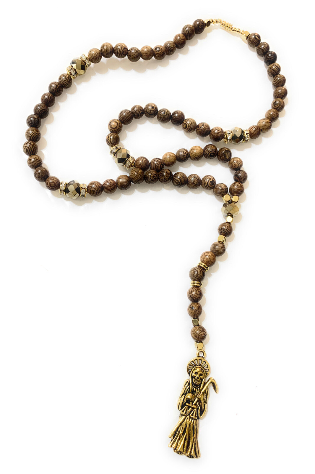 Wooden Santa Muerte Rosary Wooden Santa Muerte Rosary