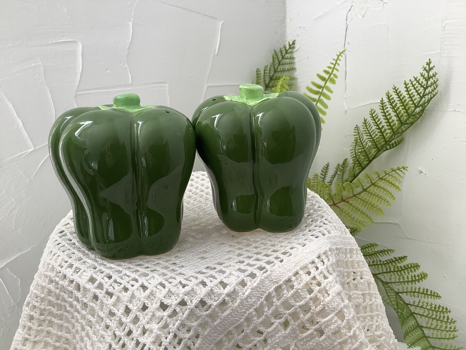 Salt & Pepper Shakers, 2 Green Peppers, Never Used
