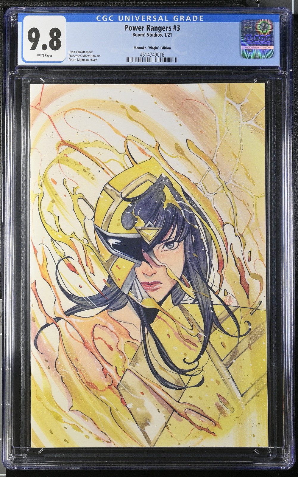 Power Rangers #3 1:50 Peach Momoko Virgin Variant Boom 2021 CGC 9.8