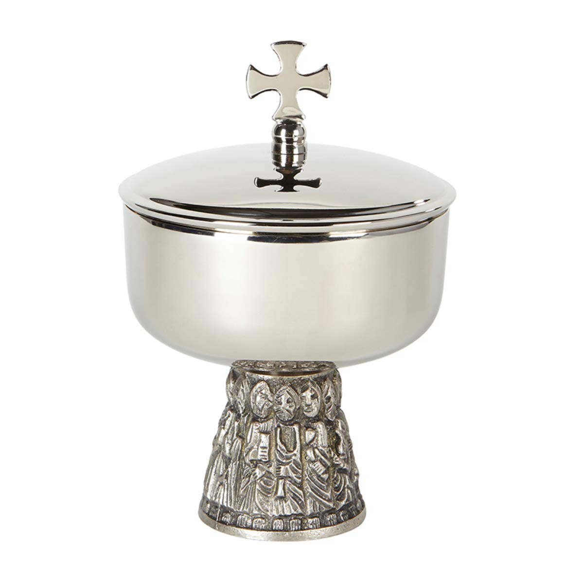 Sudbury Last Supper Design Silver-Tone Ciborium with Cover, 6 Inch Brass