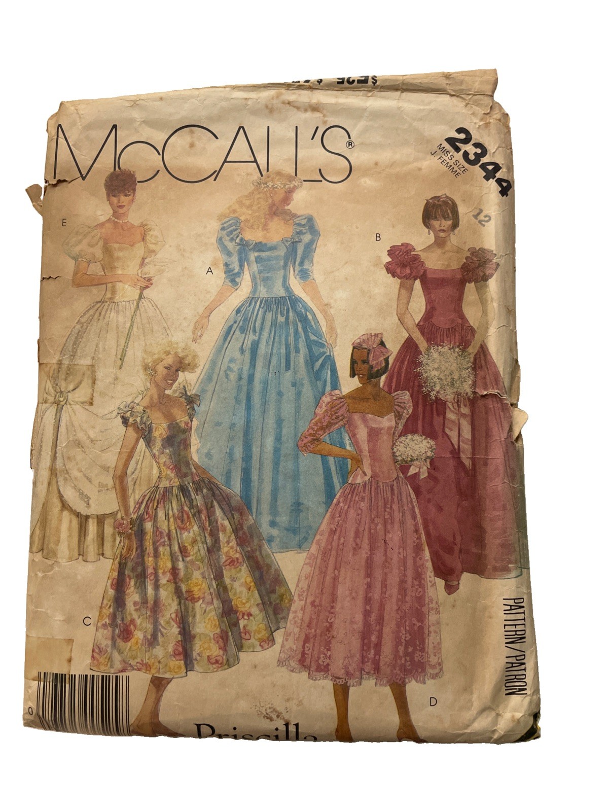Vintage 80’s Sewing Pattern , McCall’s 2344, Size 12 , CUT