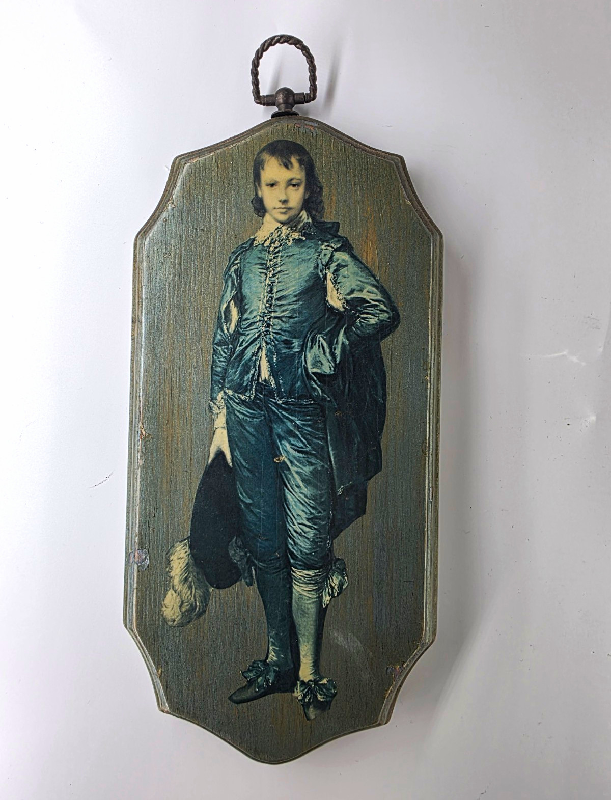 ​Vintage Blue Boy Thomas Gainsborough Wooden Wall Plaque Decoupage Art 10.5\