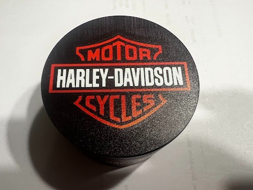 4 PCS 2.5” CUSTOM MADE HARLEY DAVIDSON METAL GRINDER BLACK  AND RED