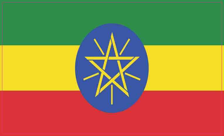 5in x 3in Ethiopian Flag Magnet Car Truck Vehicle Magnetic Sign