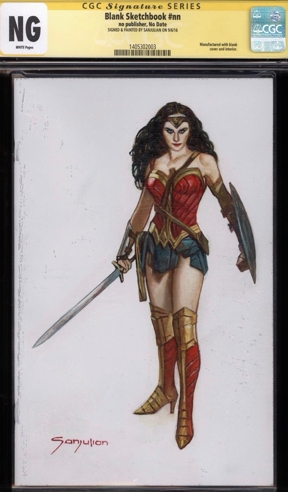 CGC SS Wonder Woman Painting on blank sketch cover by Sanjulian CGC SS Wonder Woman Painting on blank sketch cover by Sanjulian
