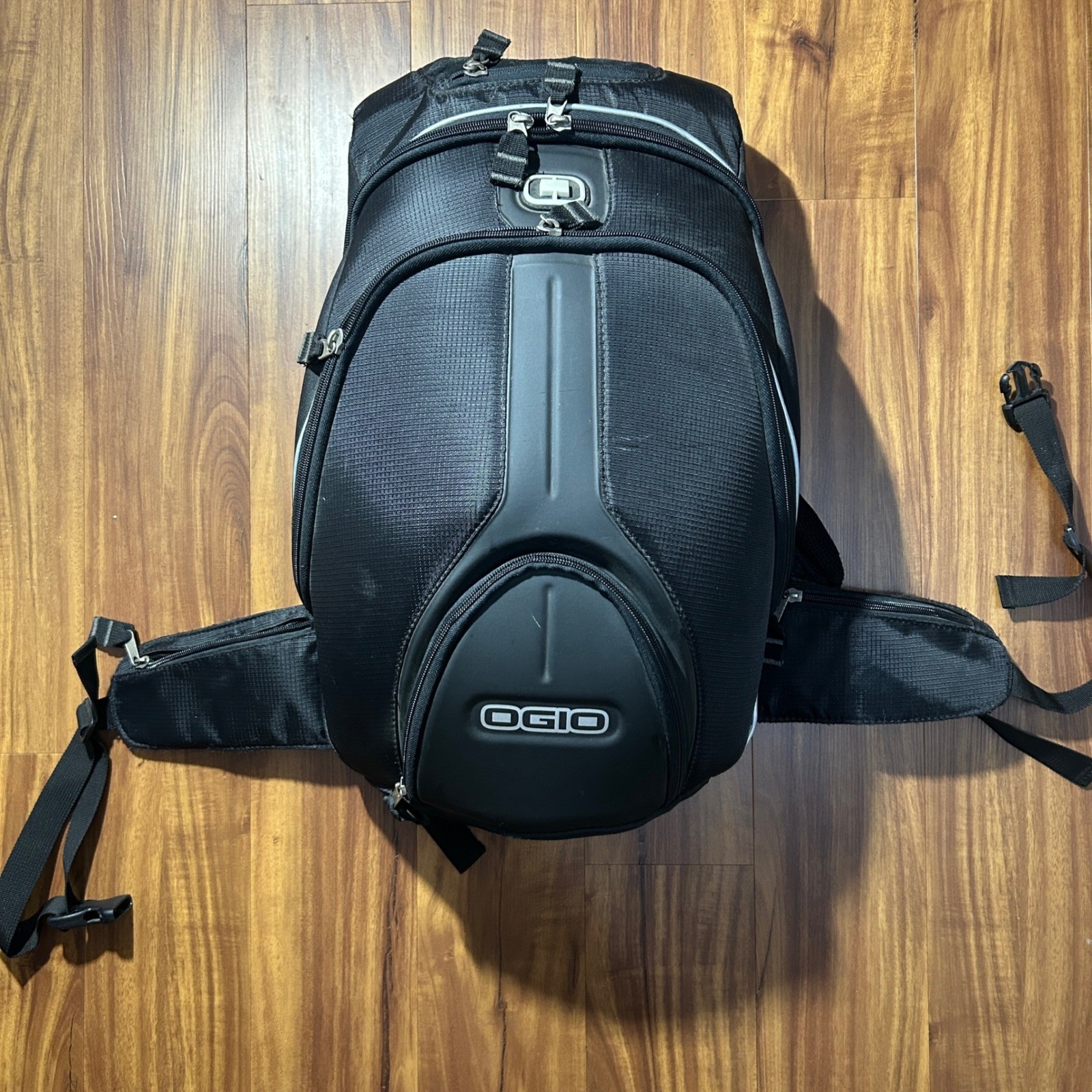 OGIO No Drag Black Motorcycle Backpack with Helmet Hood and Organizer Pouch OGIO No Drag Black Motorcycle Backpack with Helmet Hood and Organizer Pouch
