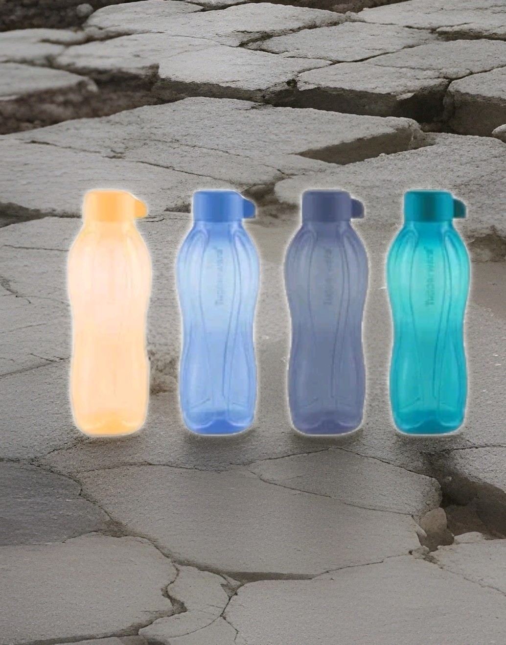 TUPPERWARE New Aquasafe Multicolour 500 ML Water Bottle Set OF 4