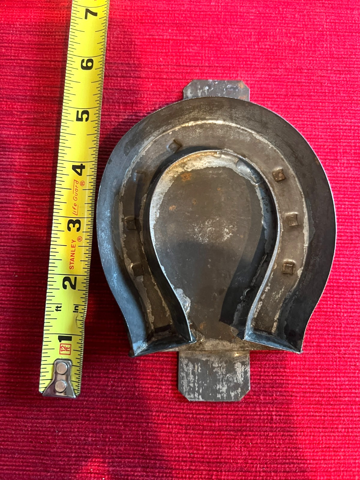 Antique Horseshoe Chocolate Mold 6.25” Tin Good Luck Dutch European Vintage