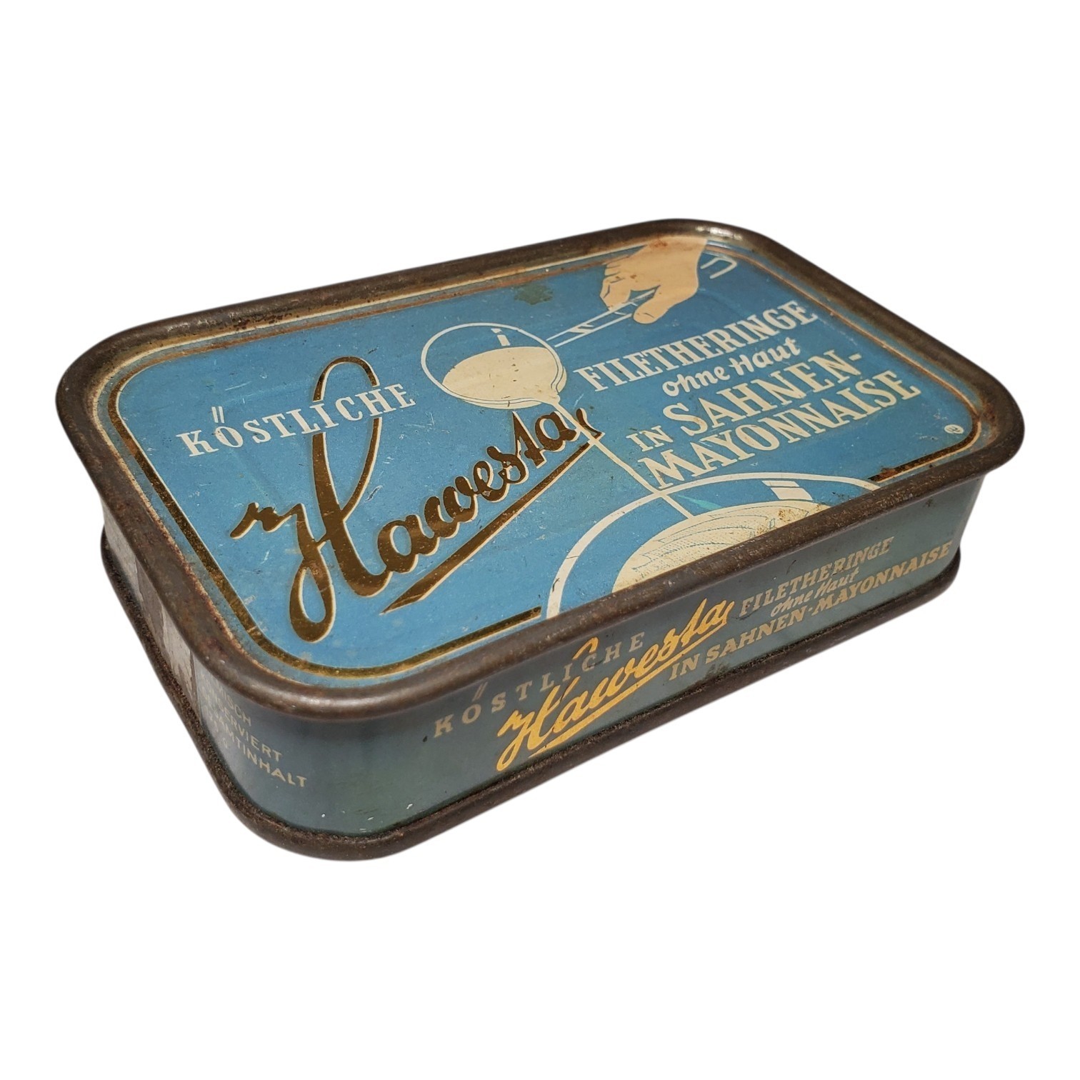 Vintage Hawesta German Herring Filet in Mayo Empty Tin Vintage Hawesta German Herring Filet in Mayo Empty Tin