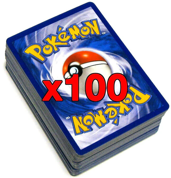 100 Pokemon Card Lot - Authentic - No Energy Cards - No Duplicates - Near Mint C