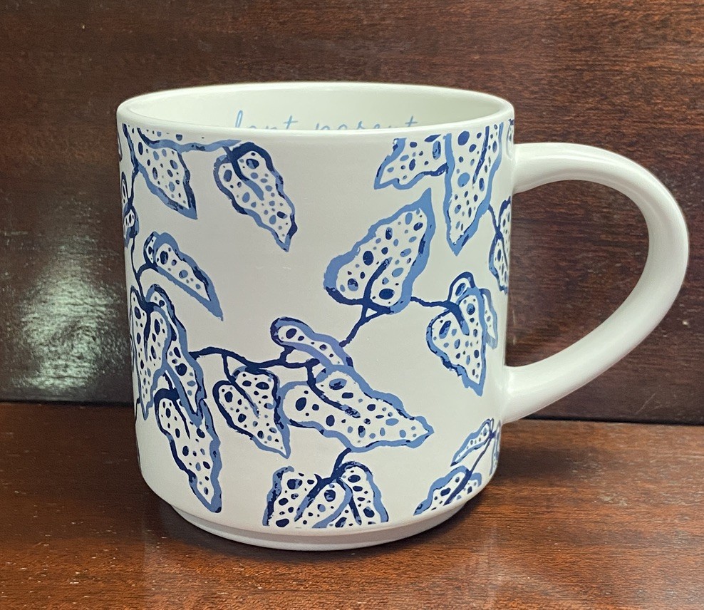 Threshold Plant Parent Tea Coffee Mug - 16oz Large Blue White Botanical Leaves