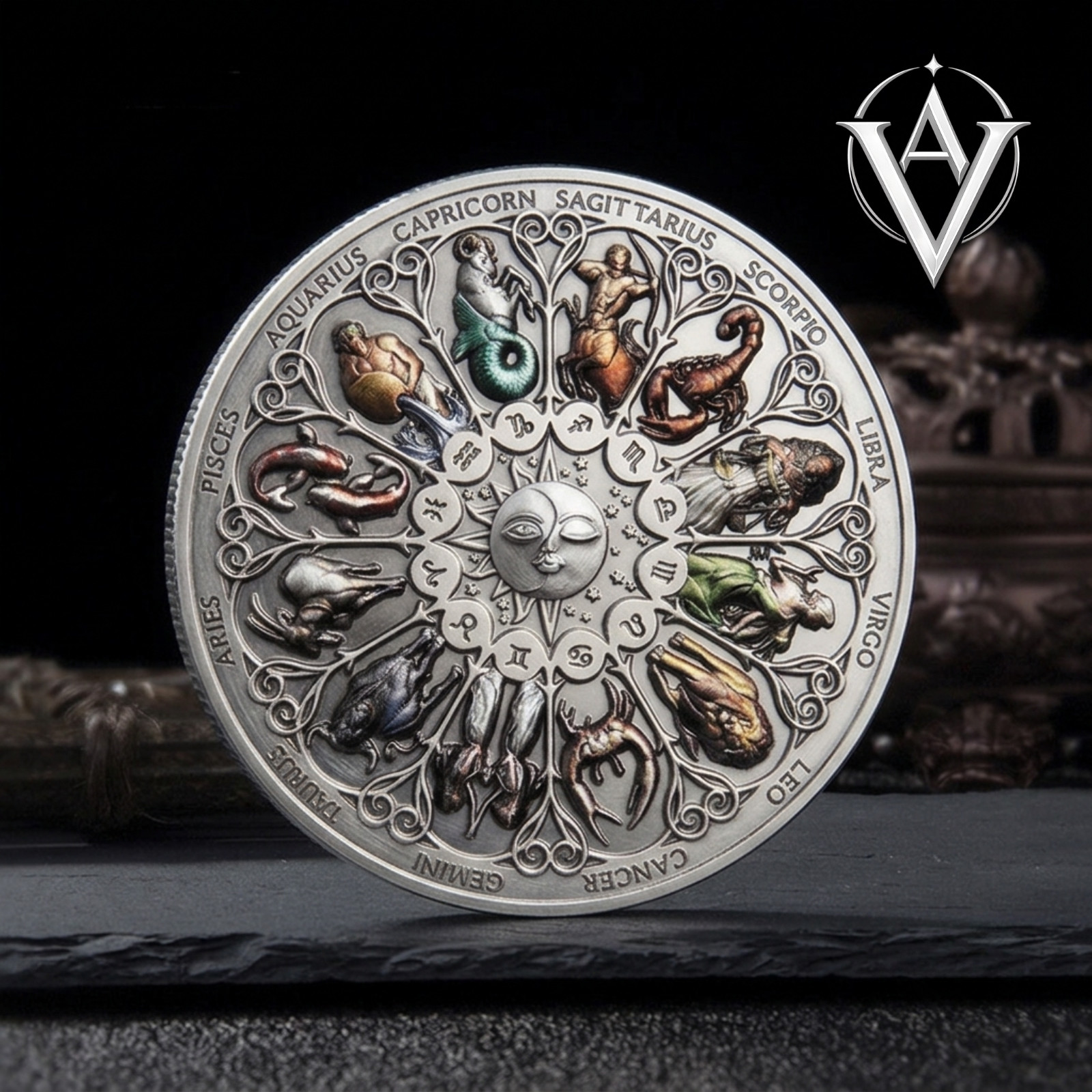 Twelve Constellations Coin Commemorative Replica Coin Collectible Display Piece