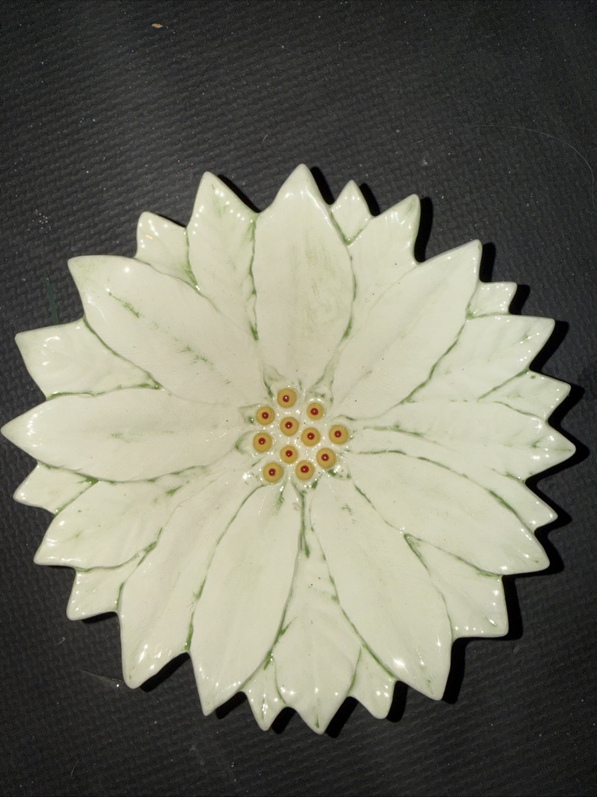 Vintage Poinsettia Dishes: 1979 Duncan Ceramic Serving Set