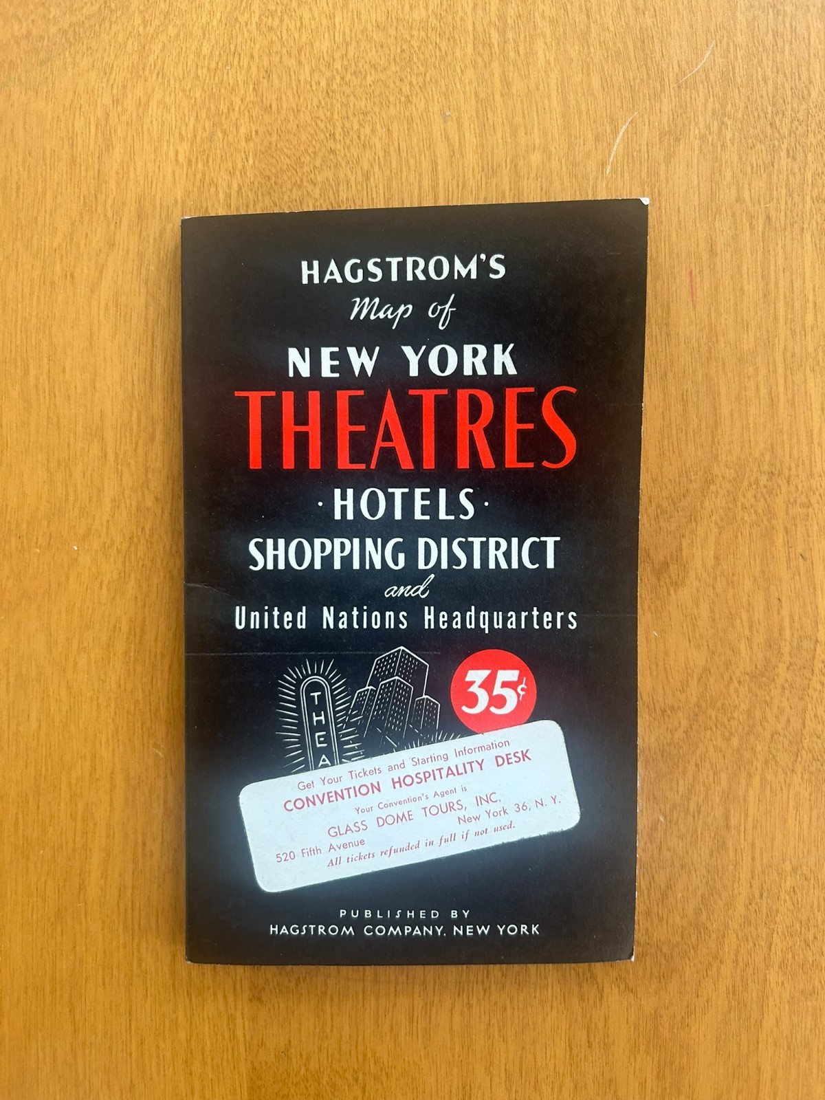 Vintage Hagstrom\'s Map of N.Y. Theatres, Hotels, Shopping District & U.N. H.Q. Vintage Hagstrom\'s Map of N.Y. Theatres, Hotels, Shopping District & U.N. H.Q.